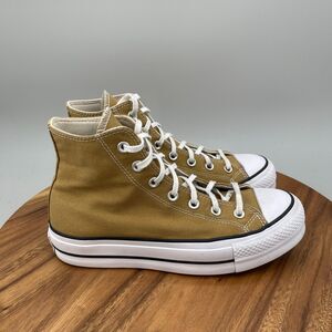 Converse Chuck Taylor All Star Lift Hi Shoes Womens Size 9 Tan Casual Sneakers
